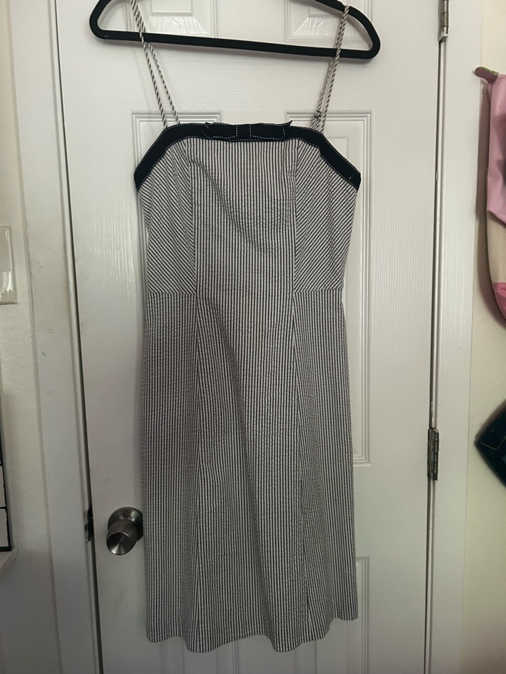Issac Mizrahi Striped Navy and White Spaghetti Strap Dress